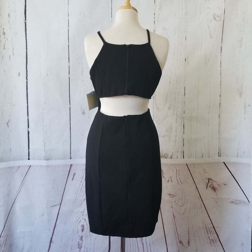 HARPER + LEMON Blk Sleeveless Halter Sheath Dress - Picture 3 of 8
